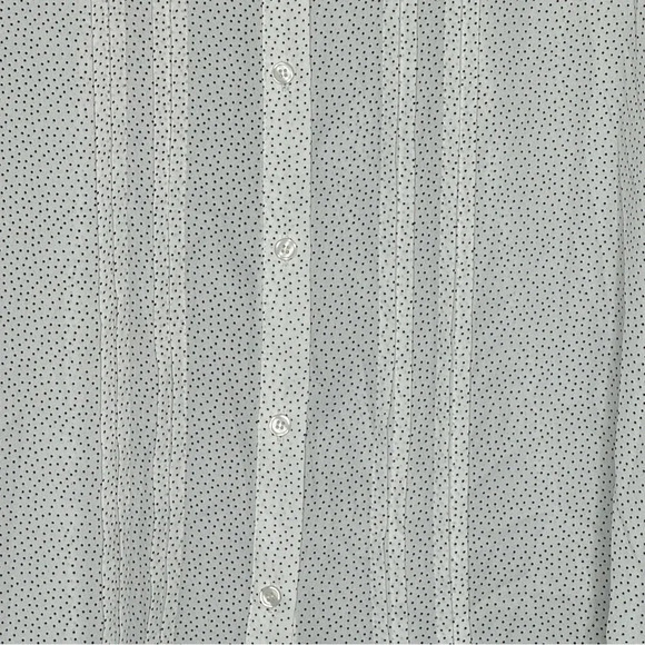Chelsea28 XXL 2X Shirt Top White Polka Dot Button Up Long Sleeve V Neck Sheer - Picture 2 of 7